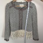 Miss Me  Western Boho Fringe Jacket Womens Small Grey Black Geometric Retro 90s Photo 2