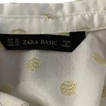ZARA  White Button Down Shirt with Gold Polka Dot size XS k Photo 6