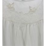 Vintage 70s Penneys Gaymode nightgown white chiffon style embroidered ruffle 34 Size M Photo 2