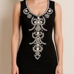 Naeem Khan Beaded Sleeveless Black Silver White Dress Size 8 Photo 0