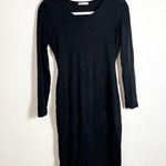 Marine layer Lexi Rib Long Sleeve Midi Dress Black Medium Photo 4