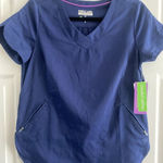 Purple Hands Women's Navy Scrub Top Purple Label Limited Edition Small NEW Photo 0