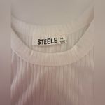 Steele official Lorenza ribbed scoop muscle tank XS NWOT White Photo 2