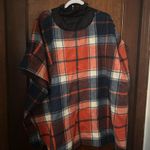 Desigual  Plaid High Neck Belted Poncho OS Tartan Cape Red Photo 2