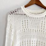 POL NEW  Open Weave Crochet Knit Bell Sleeve Sweater in Cream Off White Size S Photo 1