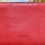 Fossil  Bright Red Leather Clutch Photo 2