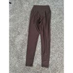 Aerie Offline By Waist Leggings Brown Metallic Shinny Ribbed 7/8 High Rise S Photo 2