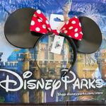 Disneyland Minnie Mouse Classic Polka Dots Bow Ears Black w/ Red & White, NWT Photo 1
