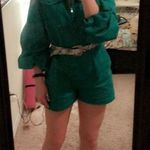 Nasty Gal Green Long Sleeve Romper Photo 0