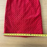 J.Crew The Pencil Skirt Size 4 Red Eyelet 100% Cotton Cotton Lined Embroidered Photo 11