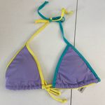 SheIn EUC  women’s purple multicolor tie halter neck triangle bikini swim top‎ L Photo 0