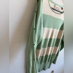 Trovata 100% Cotton Green & Cream Striped Sweater Size Small Photo 2