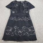 Reiss  Womens Tinley Dress 8 Black Panel Lace Short Sleeve A-Line Mini Funeral Photo 9