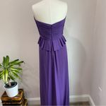 Amsale Bridesmaids Lilac Jersey Knit Long Formal Gown Purple Size 10 Photo 2