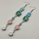 Handmade  Playful Teacup & Animal Bead Dangle Earrings Photo 4