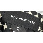 Who What Wear Polka Dot Pleated Midi Skirt Black Cream Size 2 Photo 5