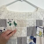 THREAD SOCIAL White Blue Patchwork Striped Floral Seersucker Eyelet Cotton Dress Size 6 Photo 14