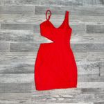 H:ours Revolve  Red Bodycon Sleeveless Dress Size XXS Side Cutout O49 Photo 5