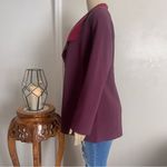 Chico's Travelers Sz 1 (Med 8-10) Open Front Jacket Deep Merlot Blazer Pockets Photo 10