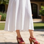 NEW Naya Red Leather Alpine Slingback Heeled Sandals Shoes size 7.5 Photo 0