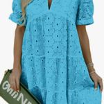 Flamingo Vestido azul bohemio verano Photo 1