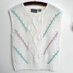 Vintage Vine Pullover Knit Sweater Vest White Size M Photo 2