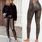 Spanx Faux Leather Leggings Size XL Leopard Print Metallic Stretch Sexy Hi-Waist Photo 1