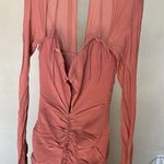 House Of CB HOUSE OF CB 'Reine' Rose Real Silk Ruffle Midi Dress NWOT size M Photo 4