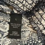 A Byer A. Byer smock banded waist black white snake print blouse top shirt womans L Photo 5