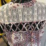 Sleeveless Blouse Paisley Print Tie Front Lace Back Casual Top Size M Photo 5