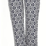 Boden Navy and White Floral Boot Cut Pants Black Size 4 Photo 0