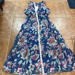 NWT LARA G by Lara Guidotti Garden Floral Airy Silk Blend Maxi Dress size M Blue Size M Photo 9