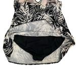 Unworn One Piece Swim Dress Black and White Leaf Print Silver Accents Size 22 W Photo 2