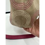 Coach Medium Signature Shoulder Handbag Beige With Hot Pink Leather Trim Photo 13