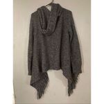 Nine West  Vintage American Dark Gray Fringe Open Front Cardigan Size M Photo 5