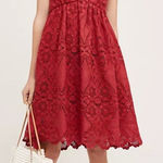 Maeve  Anthropologie Red Lace Summer Moon Dress Womens  Strappy babydoll 12 Photo 0