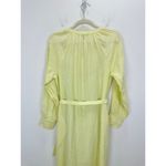 J.Crew  Cabana Dress Linen Midi Long Sleeve Pale Flax Yellow Belted Small NWT Photo 10
