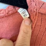 Doen Annie tie neck pointelle long sleeve tee top Bruschetta (terracota) sz XL Orange Photo 7