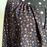 West Kei ‎ Womens Blouse Sz S Casiya Tie Front Navy Blue Leopard Print Stitch Fix Photo 11