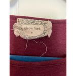 Skonhet Women Shirt Tie front corset crop Sz M burgundy Short Sleeve Top casual. Red Size M Photo 6