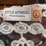 Textured Lace Knit Top Crochet Overlay Large Style Apparel Black Photo 7