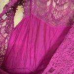 Free People  Daydream Lace Magenta Fuchsia Open Back Mini Dress Small Photo 4