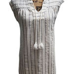 Maven West Striped Linen Blend Tunic Dress with Tassel Ties XS Photo 0