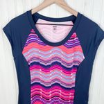 Title Nine  Gidget 2.0 Athletic Dress Women's Size Medium Navy Blue Pink Chevron Photo 2