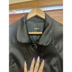 MSK Cropped Satin Women Sz Medium Shiny Black Blazer Jacket 3/4 Sleeves Photo 4
