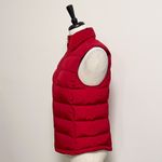 Talbots Red Puffer Sleeveless Zip Up Vest Small Duck Down Feathers Pockets Photo 3