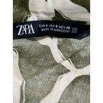 ZARA  Green Floral Print Short Sleeve Collared Button Down Midi Shirt Dress Sz S Photo 2