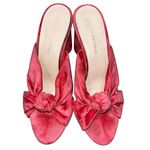 Loeffler Randall Coco Pink Knotted Velvet Block Heel Slides Mules Sandals 9.5 Photo 1
