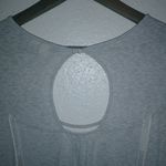 Urban Outfitters  S Sleep Tunic Gray Striped with Lace Insert and Crocheted Trim Photo 3