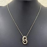 Brighton  Silver-plated Pebble Pave Crystal Interlocking Circles Necklace 9g. Photo 3